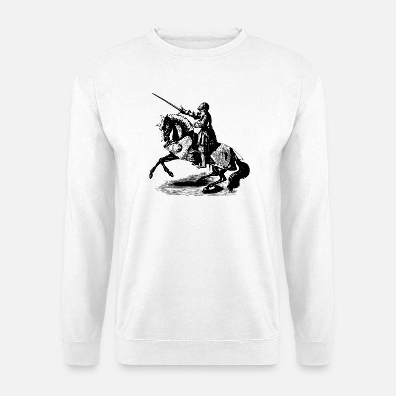 Ritter auf einem Pferd - Unisex Pullover - Weiß