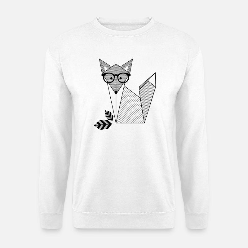Fuchs mit Brille - Unisex Pullover - Weiß