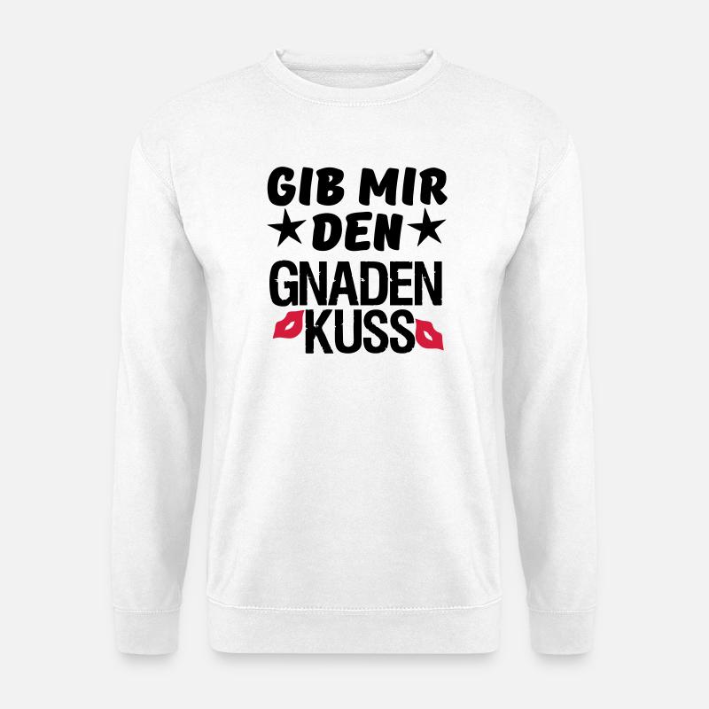 Geschenk Liebe Paar lustig Spruch Kuss - Unisex Pullover - Weiß
