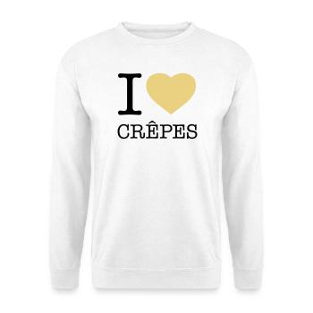 J’ADORE LES CRÊPES Crêpes - Sweat-shirt Unisexe - blanc - Devant