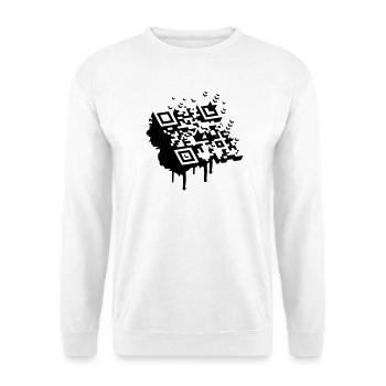 A 3D bar code as a graffiti - Unisex Sweatshirt - white - Front