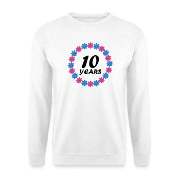 10 years - Unisex Sweatshirt - white - Front
