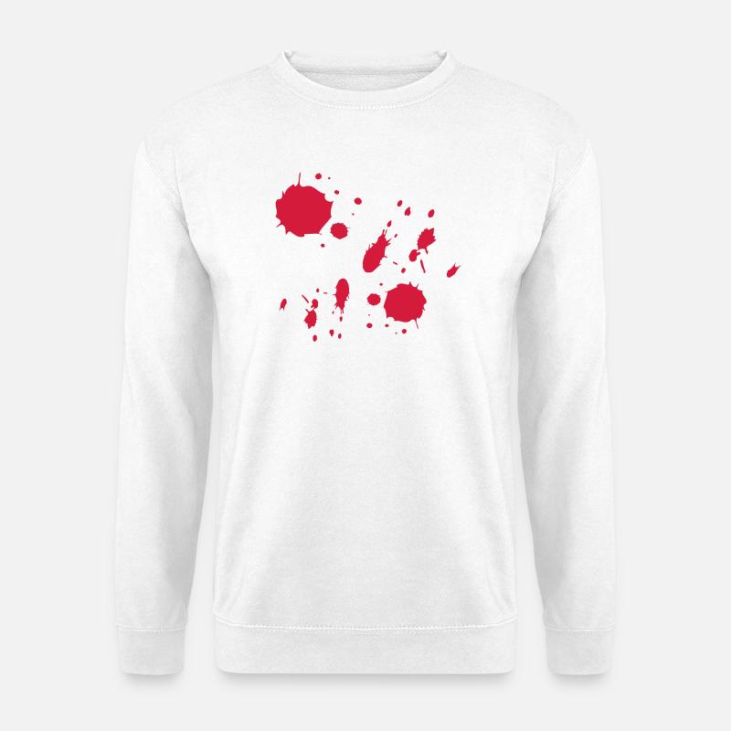 Red Paint Splashes Abstract Pattern - Unisex Sweatshirt - white