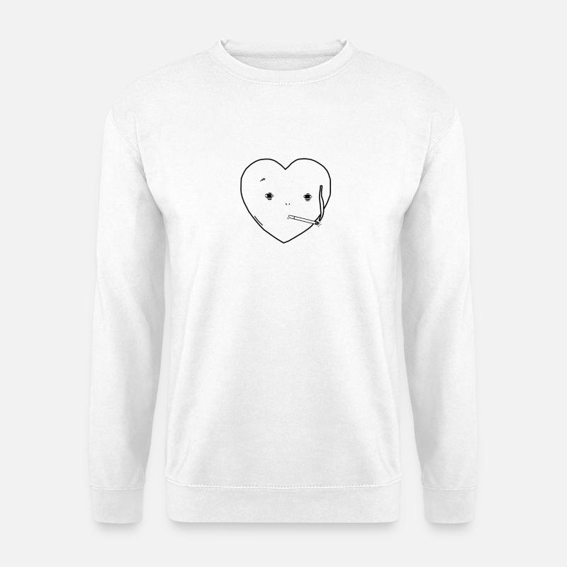 Rauchen Zigarette Herz Liebe - Unisex Pullover - Weiß