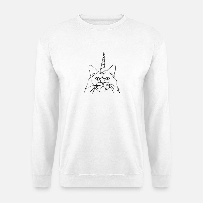 Chat de la licorne - Sweat-shirt Unisexe - blanc