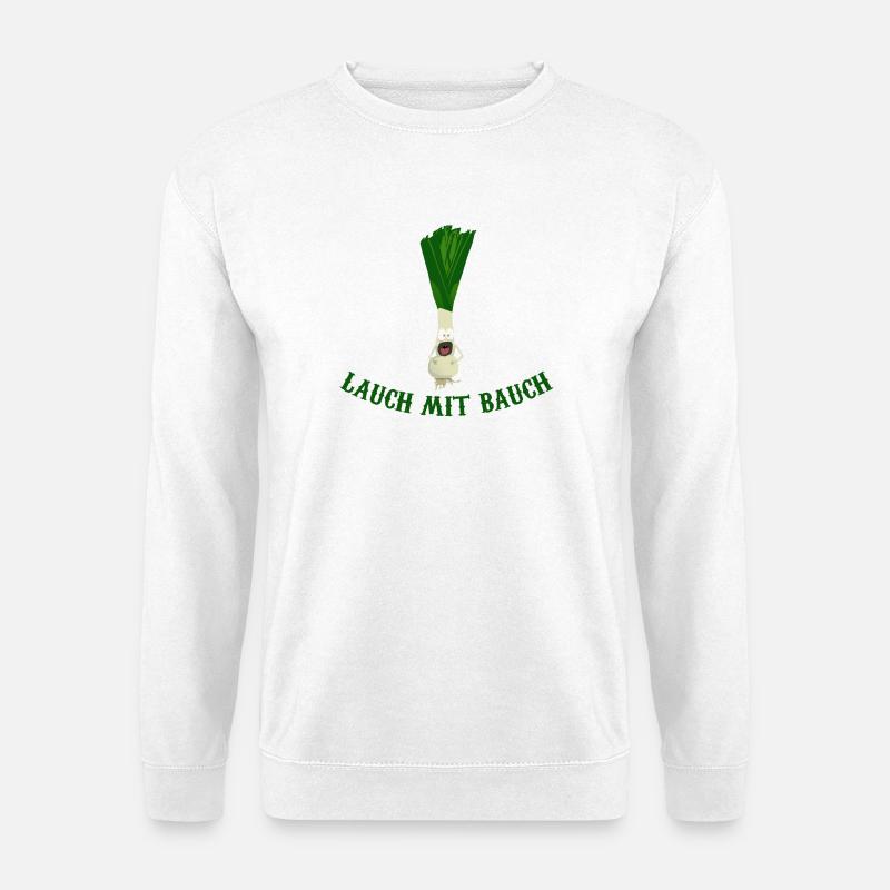 Lauch mit Bauch Cartoon - Unisex Pullover - Weiß