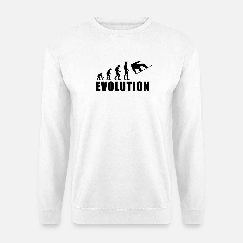 EVOLUTION SNOWBOARD Snow Winter Gift - Unisex Sweatshirt - white
