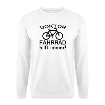 Doktor Fahrrad Radfahrer Spruch Geschenk Medizin - Unisex Pullover - Weiß - Vorne