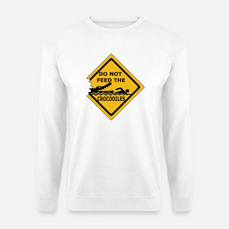 Do not feed crocodiles - Unisex Sweatshirt - white