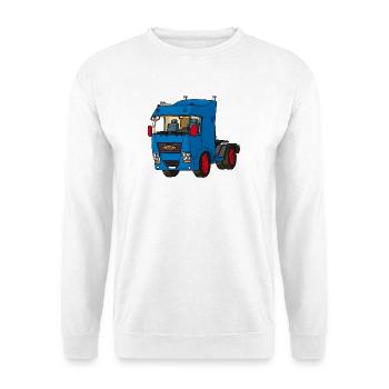 Tracteur bleu - Sweat-shirt Unisexe - blanc - Devant