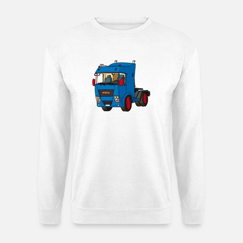 Blaue Zugmaschine - Unisex Pullover - Weiß