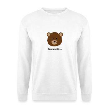 Braunes Bärenkopf Cartoon - Unisex Pullover - Weiß - Vorne