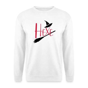 Hexe fliegender Hexenbesen - Unisex Pullover - Weiß - Vorne