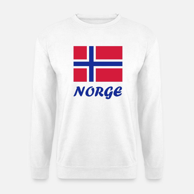 Norwegische Flagge - Unisex Pullover - Weiß