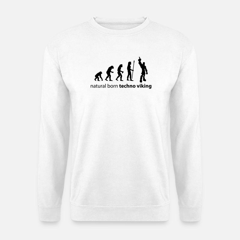 evolution_techno_viking - Unisex Pullover - Weiß