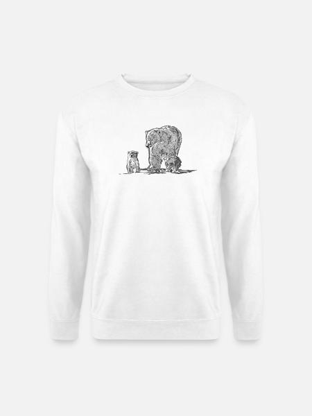 Eisbärenfamilie Mutter Kinder Süß Tier Shirt - Unisex Pullover - Weiß