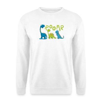 ROOAR Dino Arten Motiv I Lustiges Kinder Geschenk - Unisex Pullover - Weiß - Vorne