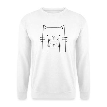 2 chats - cadeau de dessin pour les propriétaires de chat - Sweat-shirt Unisexe - blanc - Devant