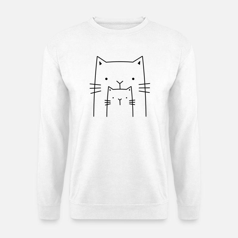 2 cats - drawing gift for cat owners - Unisex Sweatshirt - white