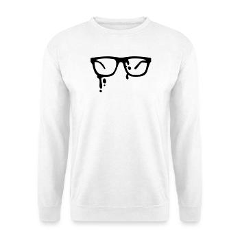 hip brille - glasses - Unisex Pullover - Weiß - Vorne