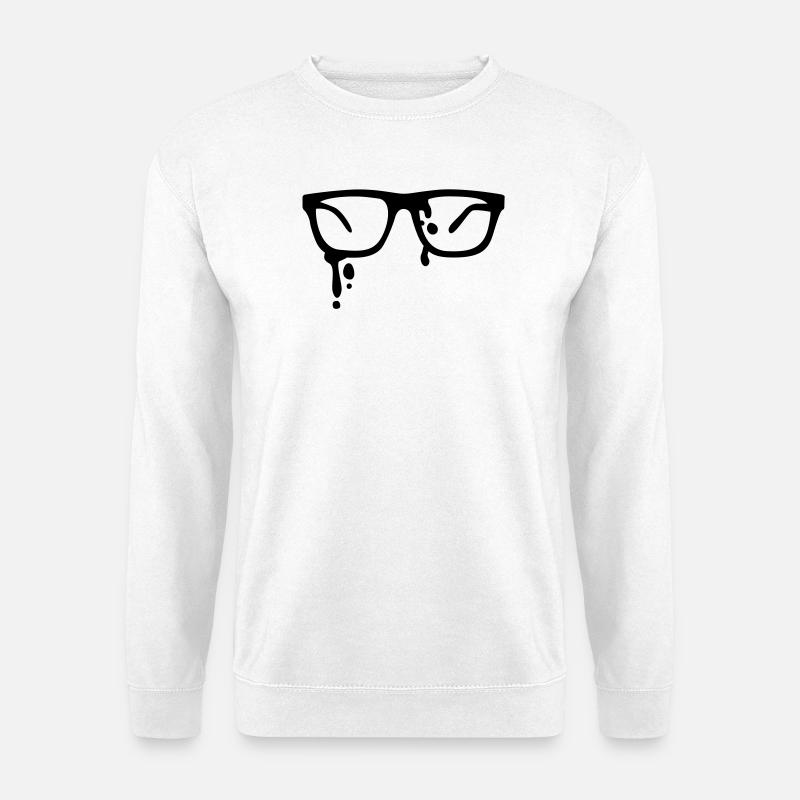 hip brille - glasses - Unisex Pullover - Weiß