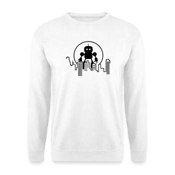 Robot City Skyline - Sweat-shirt Unisexe - blanc - Devant