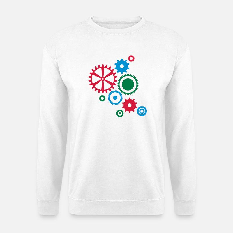 Neun Zahnräder - Unisex Pullover - Weiß