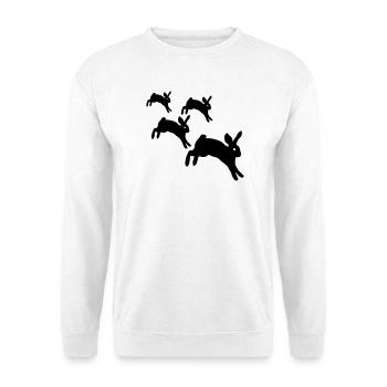 Springen Kaninchen - Unisex Pullover - Weiß - Vorne