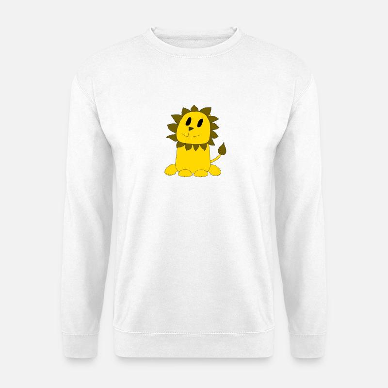 Lustiger Löwe Leo - Unisex Pullover - Weiß