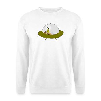 Alien Ufo Freundschaftsmotiv - Unisex Pullover - Weiß - Vorne