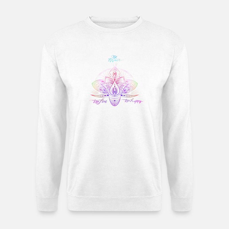 Buntes Sparkle Mandala Muster - Unisex Pullover - Weiß