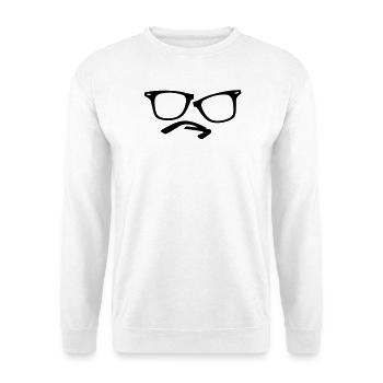 hipster nerd glasses - Unisex Sweatshirt - white - Front