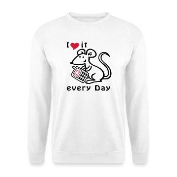 Téléphone portable, Souris, Chat - Sweat-shirt Unisexe - blanc - Devant