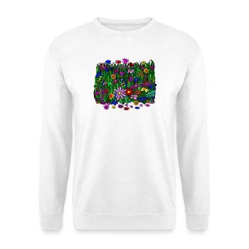 Prairie fleurie : belles fleurs colorées - Sweat-shirt Unisexe - blanc - Devant