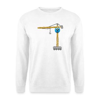 Kran für Kinder, Kranführer, Baustelle - Unisex Pullover - Weiß - Vorne