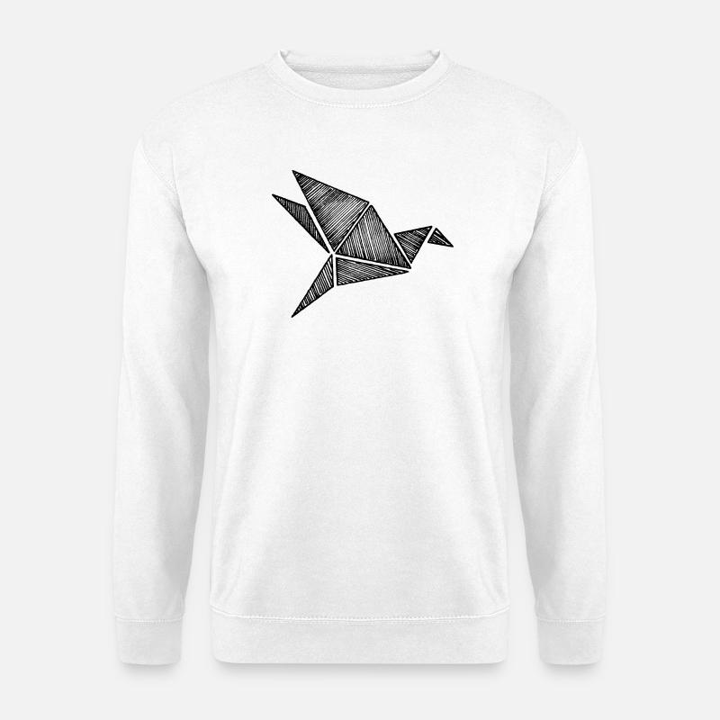 Origami Vogel - Unisex Pullover - Weiß