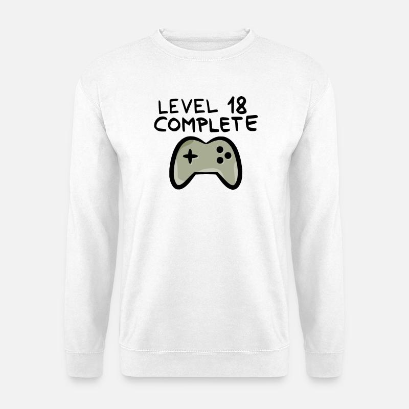 Level 18 completed 18th birthday - Unisex Sweatshirt - white