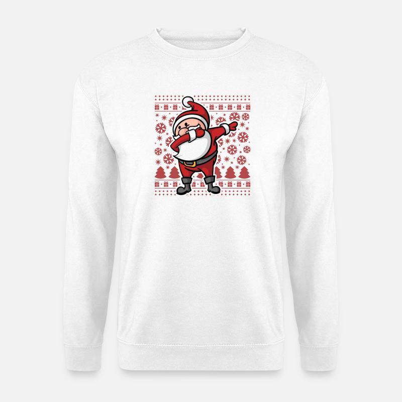 Ugly Christmas Dab Dabbing Weihnachtsmann Xmas - Unisex Pullover - Weiß