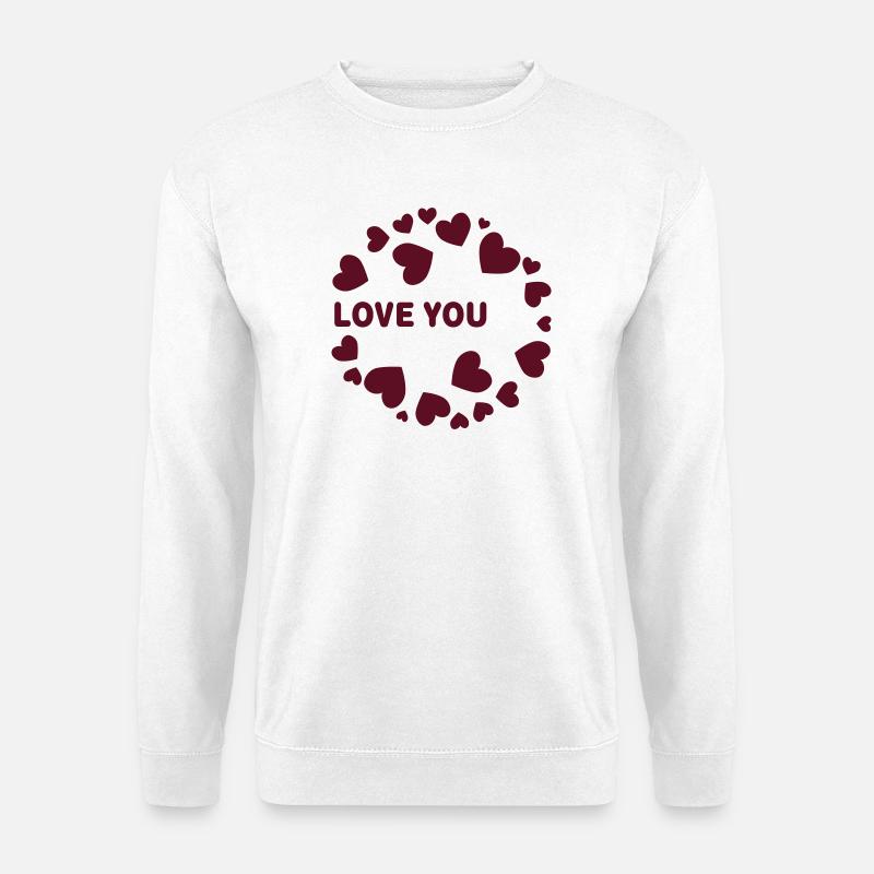 Herzen LOVE YOU - Unisex Pullover - Weiß