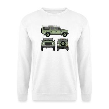 Defender 110 - Seiten - Unisex Pullover - Weiß - Vorne