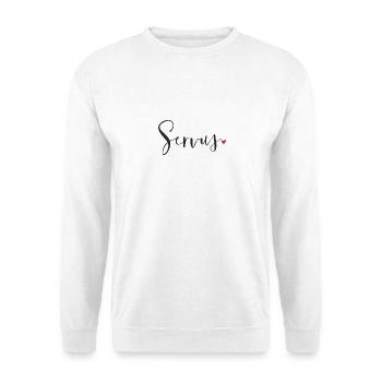 Servus Herz Dekoration Geschenk Gruß - Unisex Pullover - Weiß - Vorne