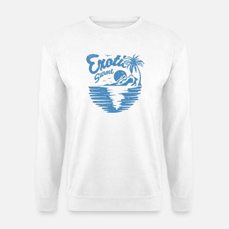 Exotic Sunset Palm Design - Unisex Sweatshirt - white