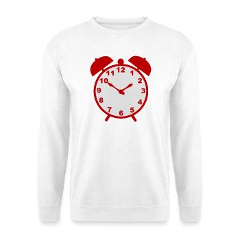 Classic alarm clock with red frame - Unisex Sweatshirt - white - Front