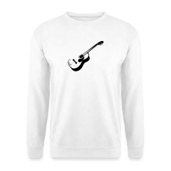 Akustische Gitarre im Vintage-Design - Unisex Pullover - Weiß - Vorne