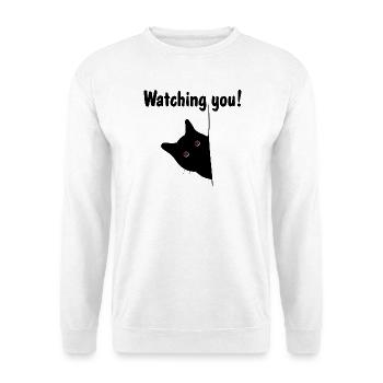 Le chat noir te regarde! - Sweat-shirt Unisexe - blanc - Devant