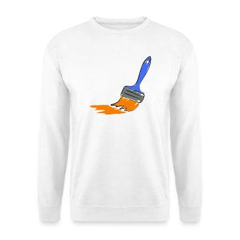 Künstlerischer Pinsel-Applikation - Unisex Pullover - Weiß - Vorne