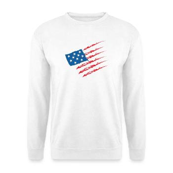 USA United States Amerika Flagge - Unisex Pullover - Weiß - Vorne
