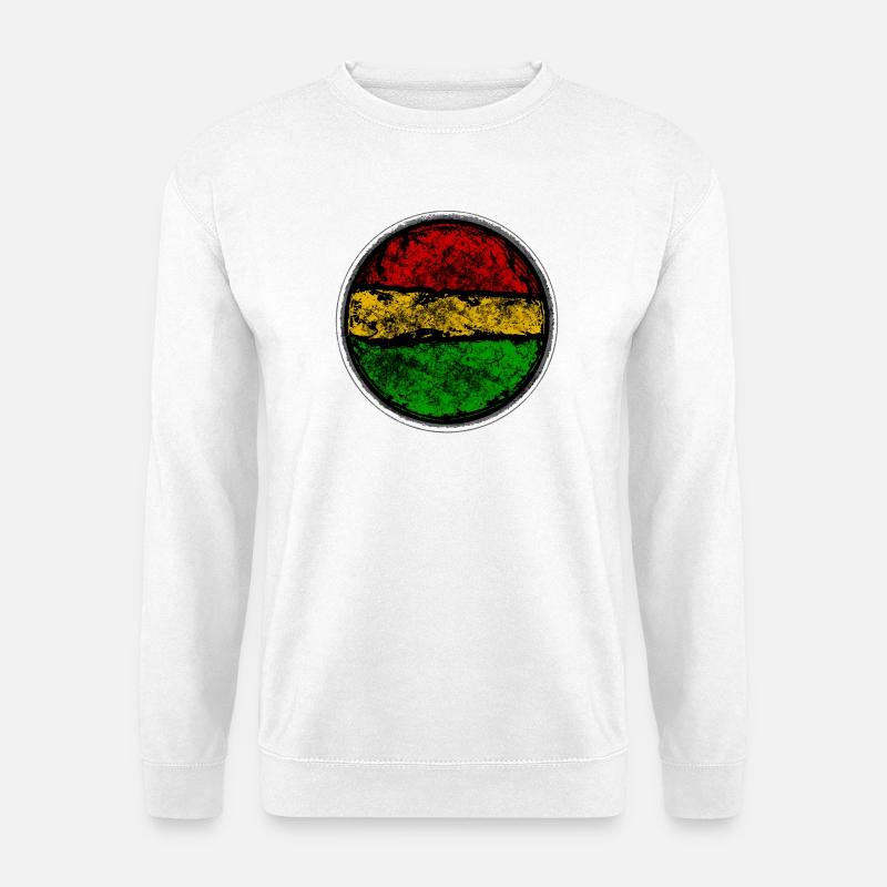 Abstraktes Retro Reggae Flag Design - Unisex Pullover - Weiß