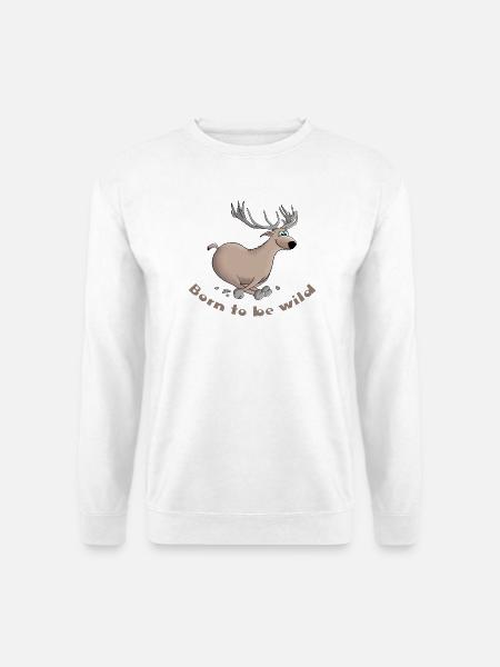 Hirsch lustig - Unisex Pullover - Weiß