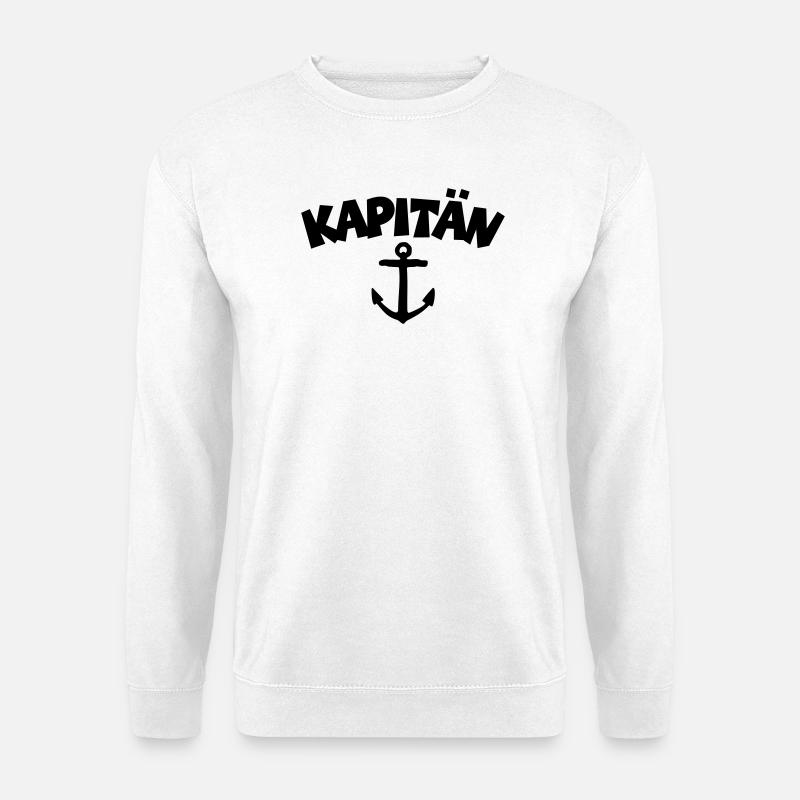 Kapitän Boot und Segel Design - Unisex Pullover - Weiß